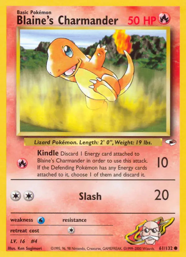 Blaine's Charmander  061/132 (Gym Heroes)  - Unlimited