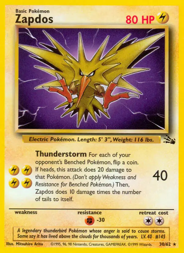 Zapdos 30/62 (Fossil)  - Unlimited