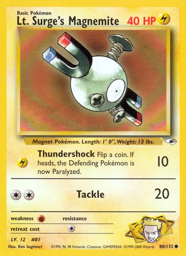 Lt. Surge's Magnemite 080/132 (Gym Heroes)  - Unlimited