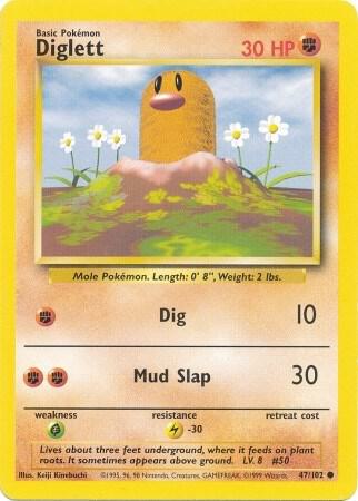 Diglett 047/102 (Base Set)  - Unlimited Normal