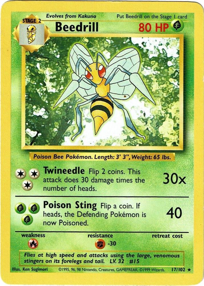 Beedrill 017/102 (Base Set)  - Unlimited Normal