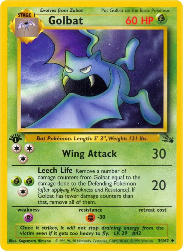Golbat 34/62 (Fossil)  - 1st Edition