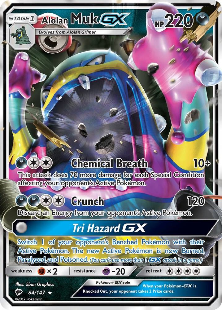 Alolan Muk GX 84/147 (SM - Burning Shadows)  - Holofoil