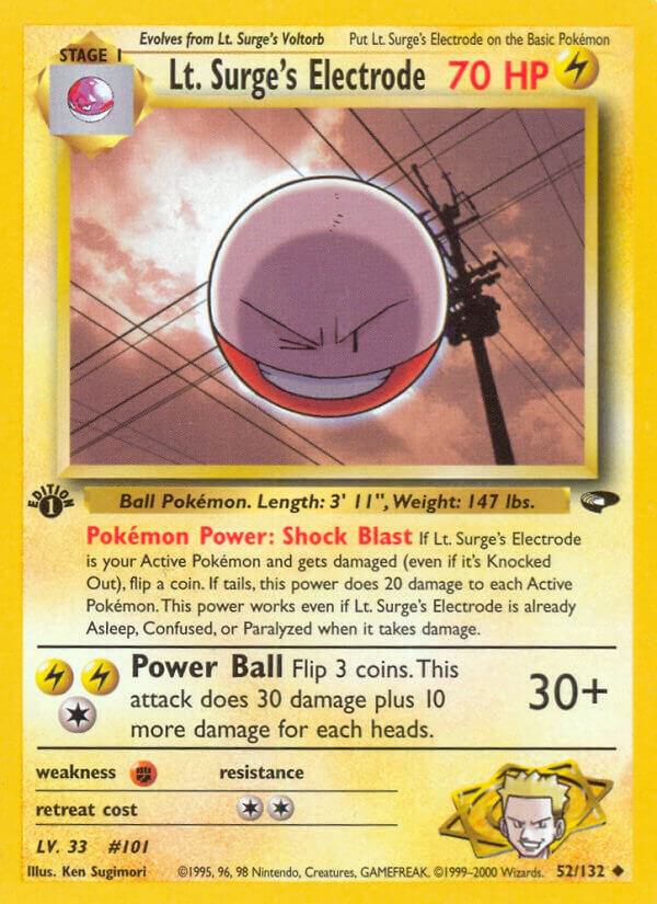 Lt. Surge's Electrode 052/132 (Gym Challenge)  - 1st Edition