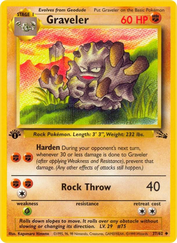 Graveler 37/62 (Fossil)  - 1st Edition