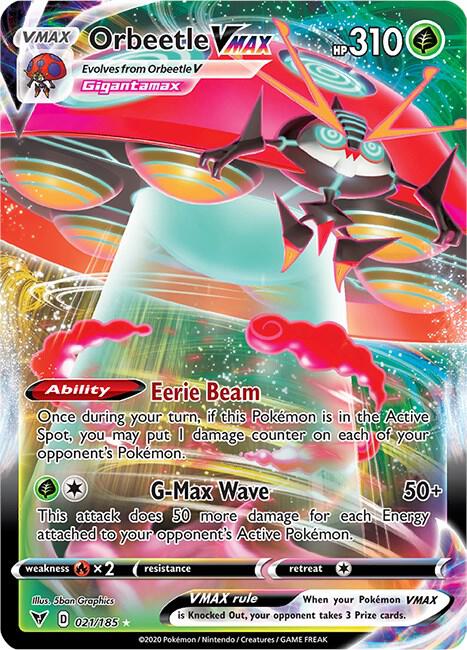 Orbeetle VMAX 021/185 (SWSH04: Vivid Voltage)  - Holofoil