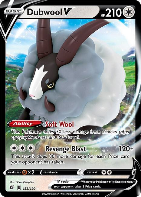 Dubwool V 153/192 (SWSH02: Rebel Clash)  - Holofoil