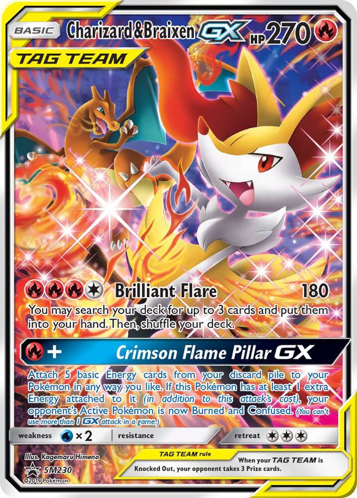 Charizard and Braixen GX SM230 (SM Promos)  - Holofoil