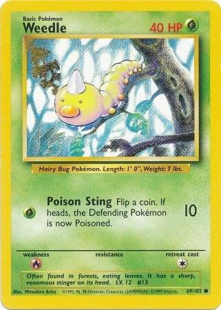 Weedle 069/102 (Base Set)  - Unlimited Normal