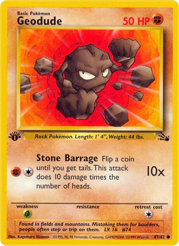 Geodude 47/62 (Fossil)  - 1st Edition