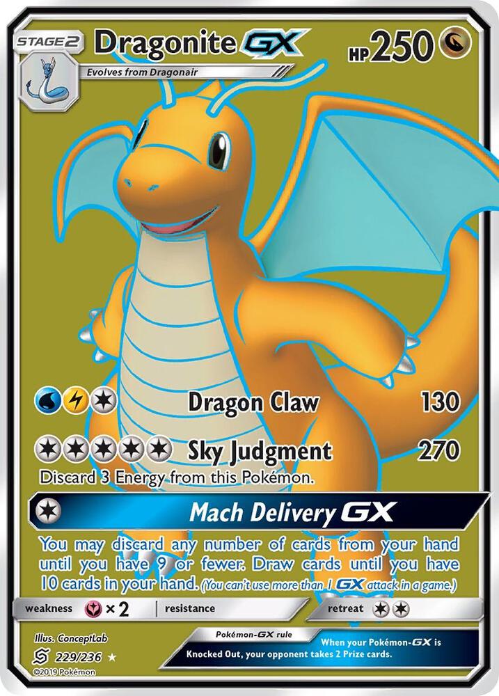 Dragonite GX Full Art 229/236 (SM - Unified Minds)  - Holofoil