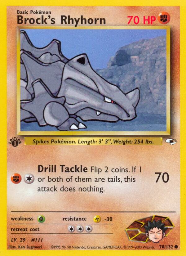 Brock's Rhyhorn 070/132 (Gym Heroes)  - 1st Edition