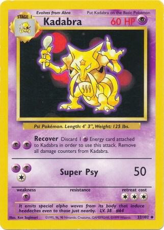 Kadabra 032/102 (Base Set)  - Unlimited Normal