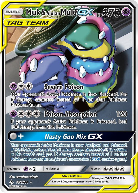 Muk & Alolan Muk GX 197/214 (SM - Unbroken Bonds)  - Holofoil
