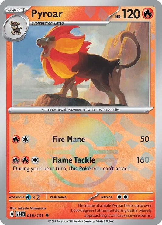 Pyroar 016/131 (SV: Prismatic Evolutions)  - Poke Ball Holofoil