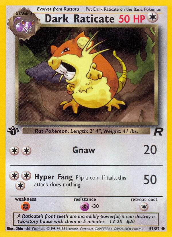 Dark Raticate 51/82 (Team Rocket)  - 1st Edition