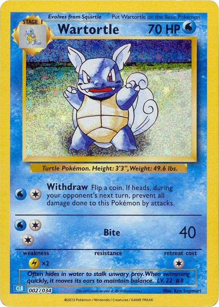 Wartortle 002/034 (Trading Card Game Classic)  - Holofoil