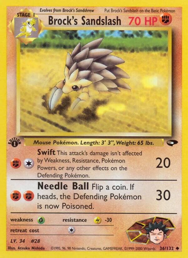 Brock's Sandslash 036/132 (Gym Challenge)  - 1st Edition