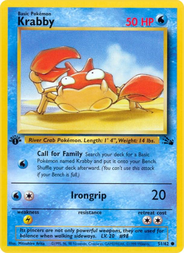 Krabby 51/62 (Fossil)  - 1st Edition