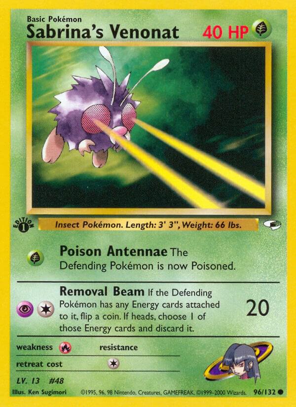 Sabrina's Venonat 096/132 (Gym Heroes)  - 1st Edition