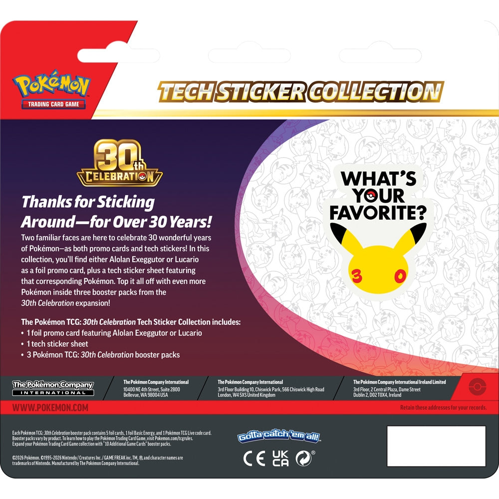 Pokemon TCG: 30th Celebration Tech Sticker Blister